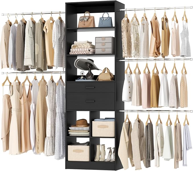 Besiost Closet System, 4-8 FT Closet Organizer Tower by Besiost