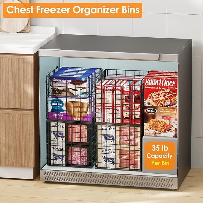Cidaziya 4-Pack Metal Storage Crates, 32QT Stackable Collapsible Storage Bins - Image 7