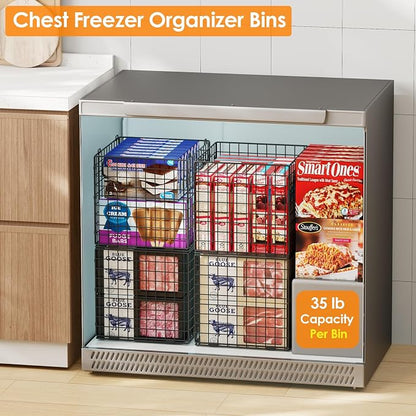 Cidaziya 4-Pack Metal Storage Crates, 32QT Stackable Collapsible Storage Bins - Image 7