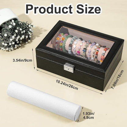 Bracelet Display Stand with Transparent Lid Display Jewelry Storage Box Suitable - Image 2