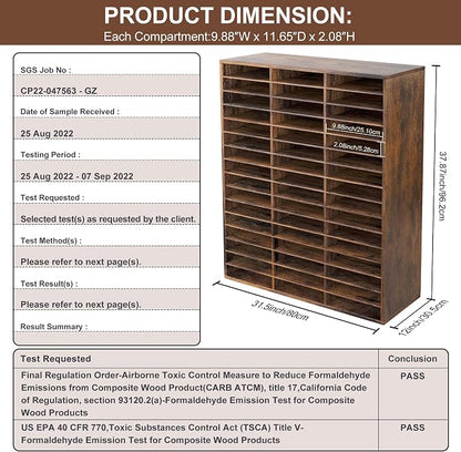 TQVAI Literature Organizer, Heavy Duty 48 Compartments Countertop Mail Organizer - Image 5
