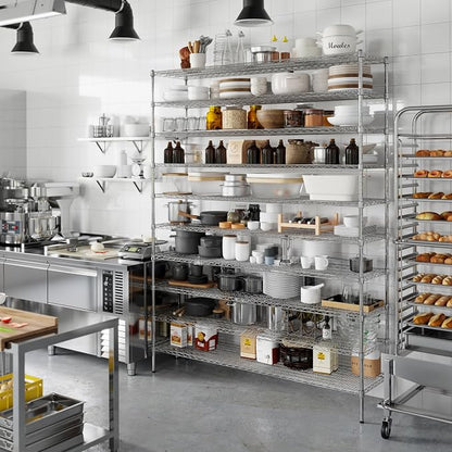 18" Deep x 72" Wide x 96" Height Wire Shelving Kit | 10-Tier | NSF Commercial - Image 6