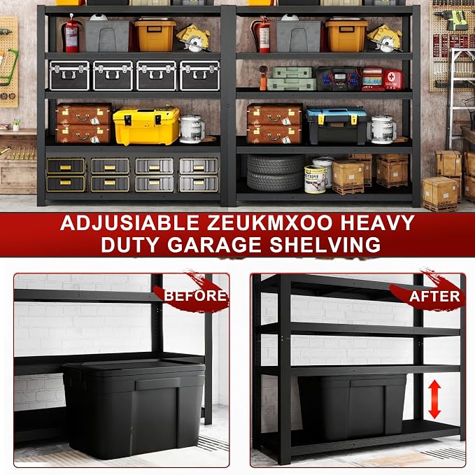 84" H Garage Shelving, Storage Shelves 3050LBS Heavy Duty Storage Shelves - Image 5