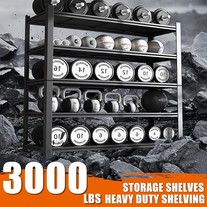 60" W Garage Shelving Heavy Duty Metal Shelving 3000LBS Storage Shelves - Image 4