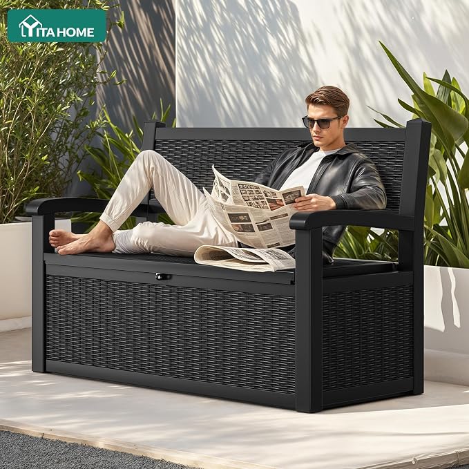 YITAHOME 80 Gallon Storage Bench Deck Box, Lockable Patio Bench - Image 4