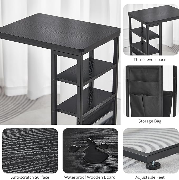 C Shaped End Table 28" 3-Tier C Table - Image 6