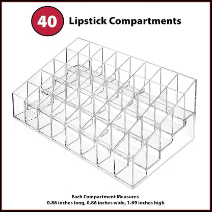 Casafield 40 Slot Acrylic Lipstick & Makeup Organizer - Image 6