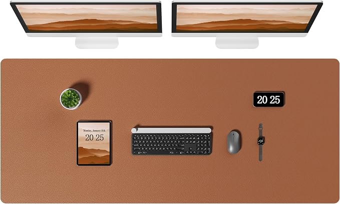 Aothia Leather Desk Pad Protector, Office Desk Mat, Large Mouse Pad, Laptop by AothiaSimpleNaturalUnique