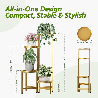 Gold Plant Stand, 4 Tiered Plant Stand Indoor - Image 3