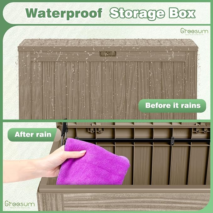 Greesum Outdoor Storage Box 120 Gallon Storage Bin - Image 2