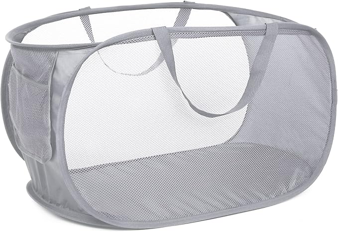 Durable Collapsible Laundry Baskets, Mesh Pop Up Laundry Hamper by Bemkoo