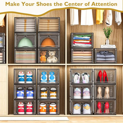 12 Pack Clear Shoe Storage Organizer - Image 6