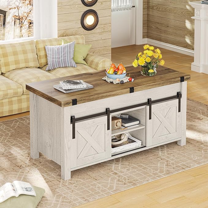 SEDETA Lift Top Coffee Table, 4 in 1 Multi-Function Convertible Coffee Tables - Image 7