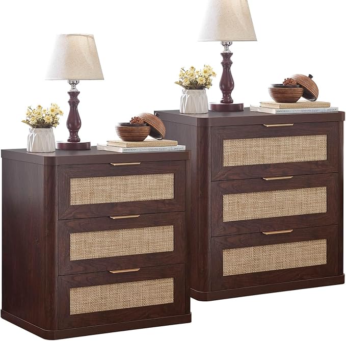 LEYAOYAO Rattan Night Stand Set of 2 by LEYAOYAO-Findtheshiningpointofyourideallife%EF%BC%81