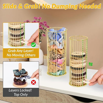 Gold Metal Hair Ties Holder Organizer – Stylish Scrunchie Stand - Image 3
