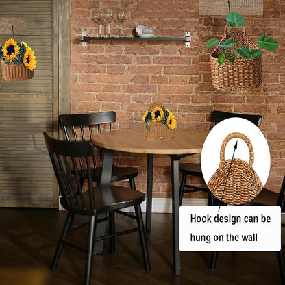 2Pcs Hanging Storage Baskets, Plastic Woven Hanging Basket - Image 7