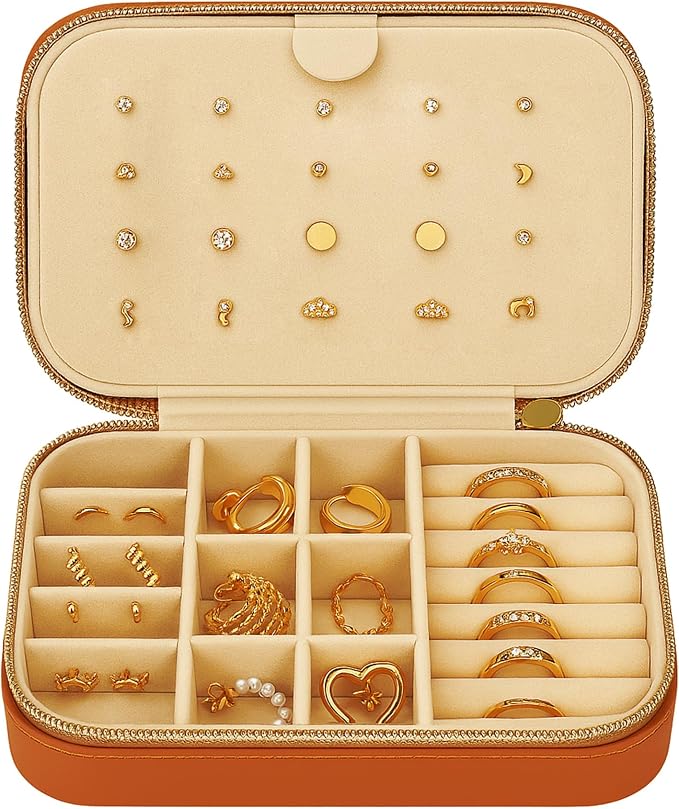 Small Travel Jewelry Box Organizer by BlushInk