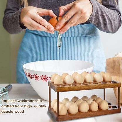 Wooden Double Layer Egg Holder - Image 4