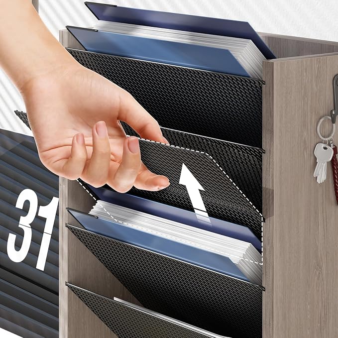 Mail Organizer Wall Mounted, 6-Slot Hanging File Organizer - Image 7