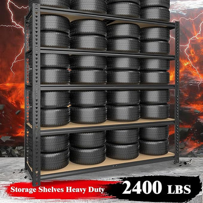 Heavy Duty Garage Shelving, 5-Tier Garage Storage Shelves, 2400LBS Storage - Image 4