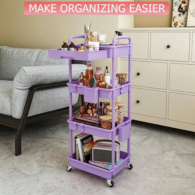 REBECAT 4 Tier Rolling Cart - Image 4