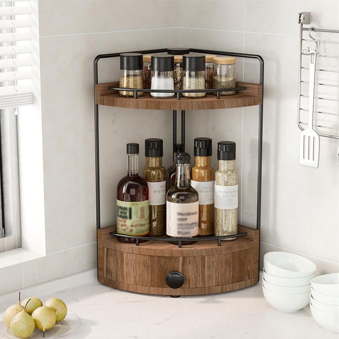 2-Tier Corner Bathroom Counter Organizer - Image 6