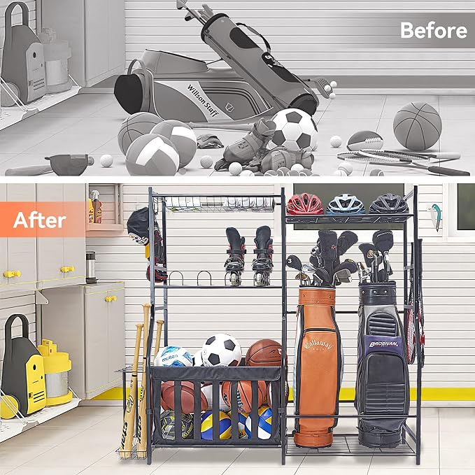 WALMANN Garage Sports Equipment Organizer, Golf Bag Stand - Image 7
