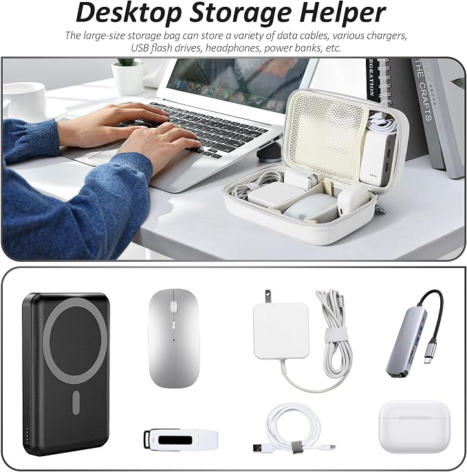 Charger Case for Macbook, Portable Tech Electronic Organizer Bag, Small Travel - Image 6