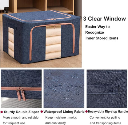 100L Large Storage Bags, Stackable Clothes Storage Bins - Image 5