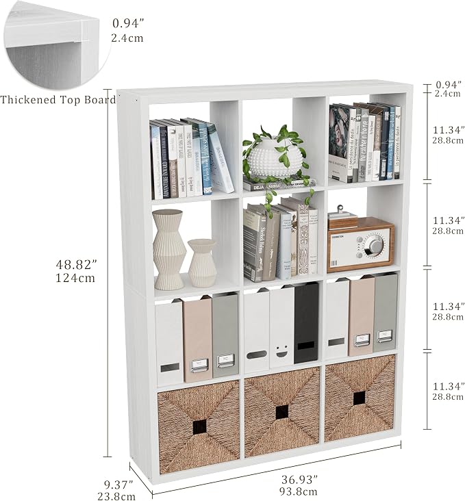Cube Storage Organizer Bookcase, Decorative 11 inch Open Back Cubical Shelf - Image 3