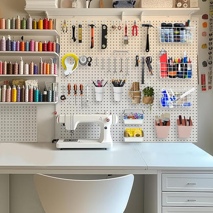 Pegboard Basket Organizers, Peg Board Large Baskets Hooks Bins Cups Tool - Image 7