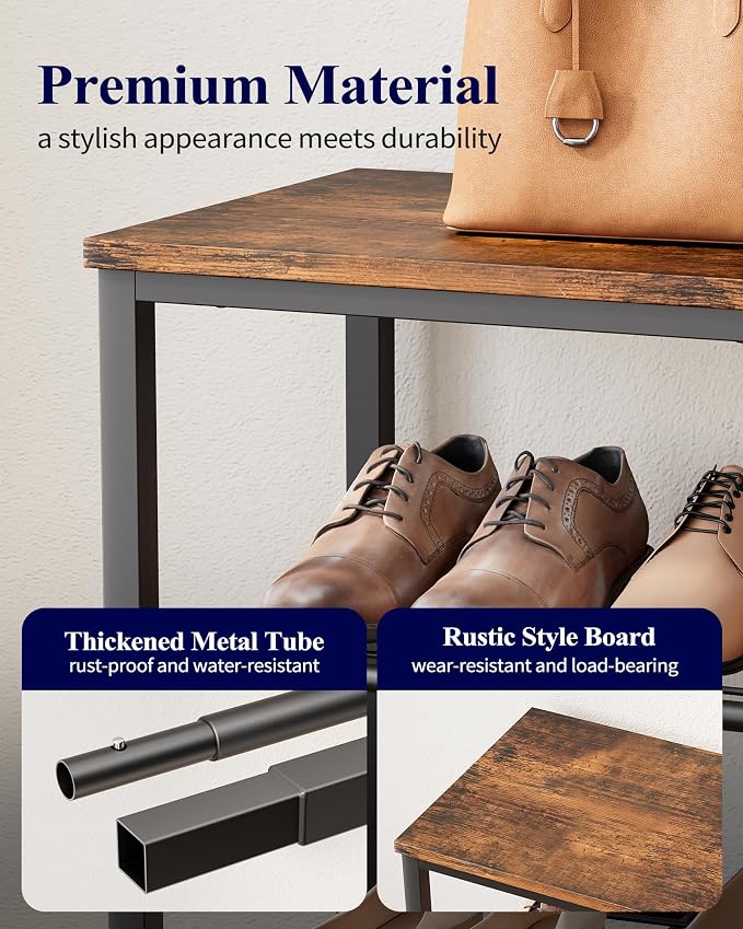 Kitsure Shoe Rack for Closet, Rustic Brown Shoe Organizer - Image 8