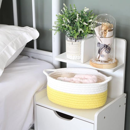 Sea Team 2-Pack Cotton Rope Baskets, Fabric Tray, Oval Open Dish - Image 2