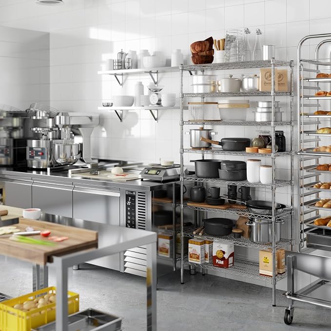 14" Deep x 36" Wide x 74" Height Wire Shelving Kit | 8-Tier | NSF Commercial - Image 4