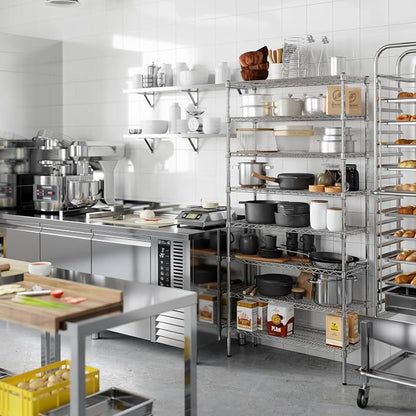 14" Deep x 36" Wide x 74" Height Wire Shelving Kit | 8-Tier | NSF Commercial - Image 4