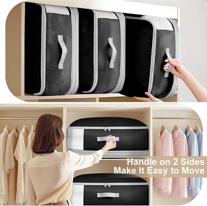 Comforter Storage Bag - 130L Large Capacity Blanket Storage Bags 4-Layer Ultra - Image 4