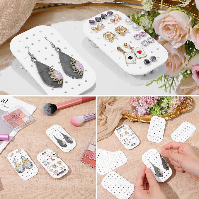 24pcs Acrylic Stud Earring Organizer Cards, Rectangle Jewelry Display Rack - Image 7