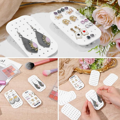 24pcs Acrylic Stud Earring Organizer Cards, Rectangle Jewelry Display Rack - Image 7