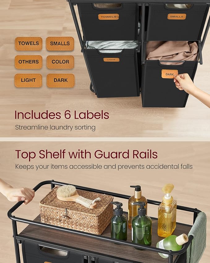 VASAGLE Laundry Sorter, Laundry Hamper - Image 4