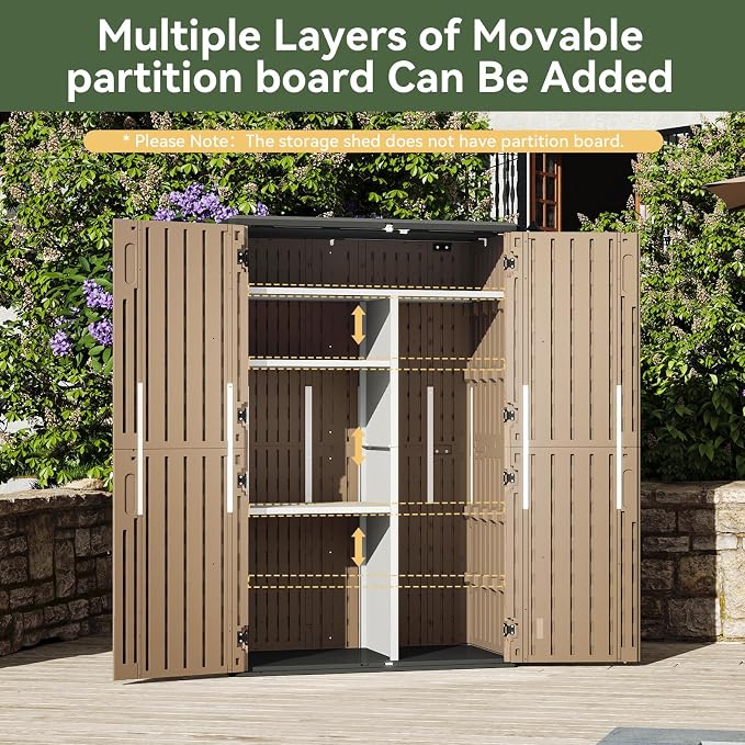 Aoxun Outdoor Storage Shed, 64 Cu.Ft Vertical Storage Sheds Outdoor - Image 4