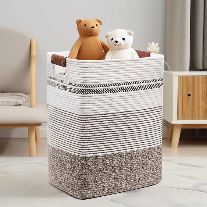 DOFASAYI Laundry Basket - 85L Large Cotton Rope Blanket Basket - Image 3