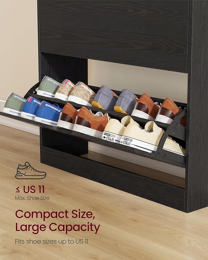 VASAGLE Custos Collection Shoe Organizer, Adjustable Dividers, Shoe Cabinet - Image 5
