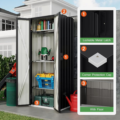 Devoko 28 CU FT Storage Cabinet, Metal Storage Shed - Image 5