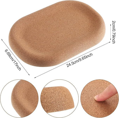 Novabright 2 Pack 9.65 Inch Brown Cork Trays Decorative Catch All Tray - Image 2