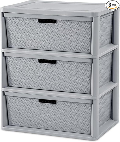 3 Drawer Wide Tower Plastic Storage Organizer by Unknown
