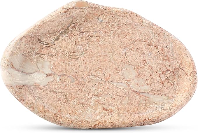 Koville Luxurious Natural Pink Marble Vanity Tray, Cloud Shape Serving Stone by Koville