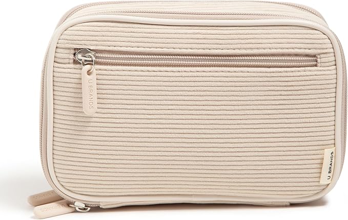 U Brands Dual Zip Corduroy Travel Electronics Organizer, Tech Travel Case - Image 2