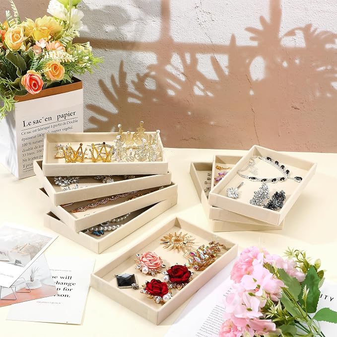 8pcs Small Velvet Jewelry Trays, Jewellery Storage Tray - Image 4