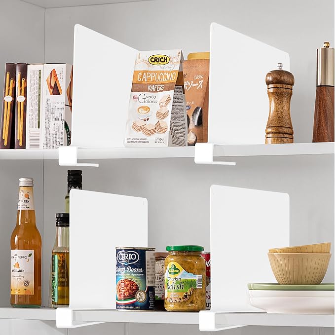 HBlife 8 Pcs White Acrylic Shelf Dividers, Vertical Purse Organizer - Image 7