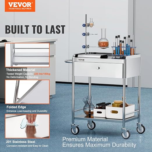 VEVOR Stainless Steel Utility Cart - Image 2